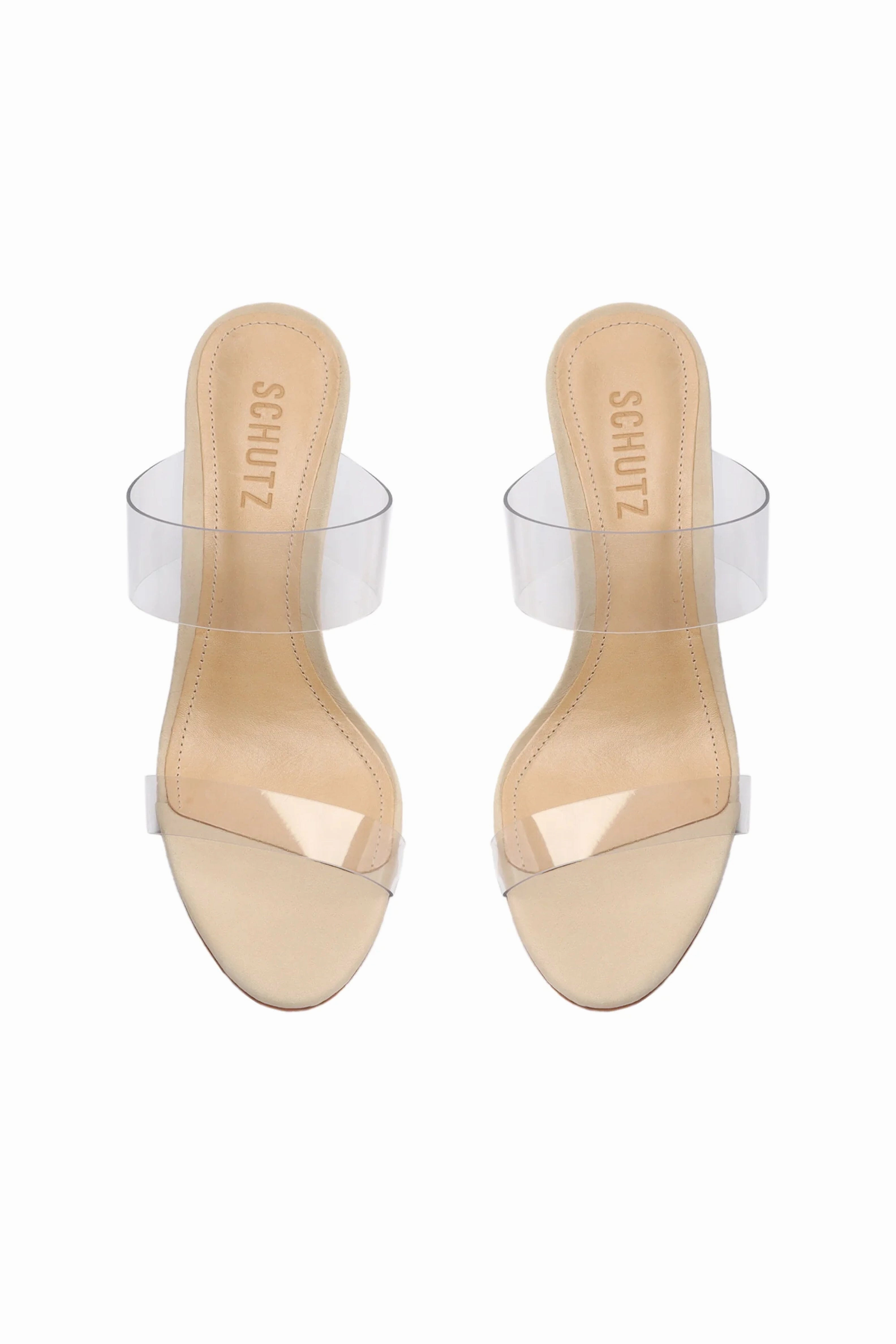 SCHUTZ | Ariella Sandal - Tranparente Synthetic Upper Stylish High Heels