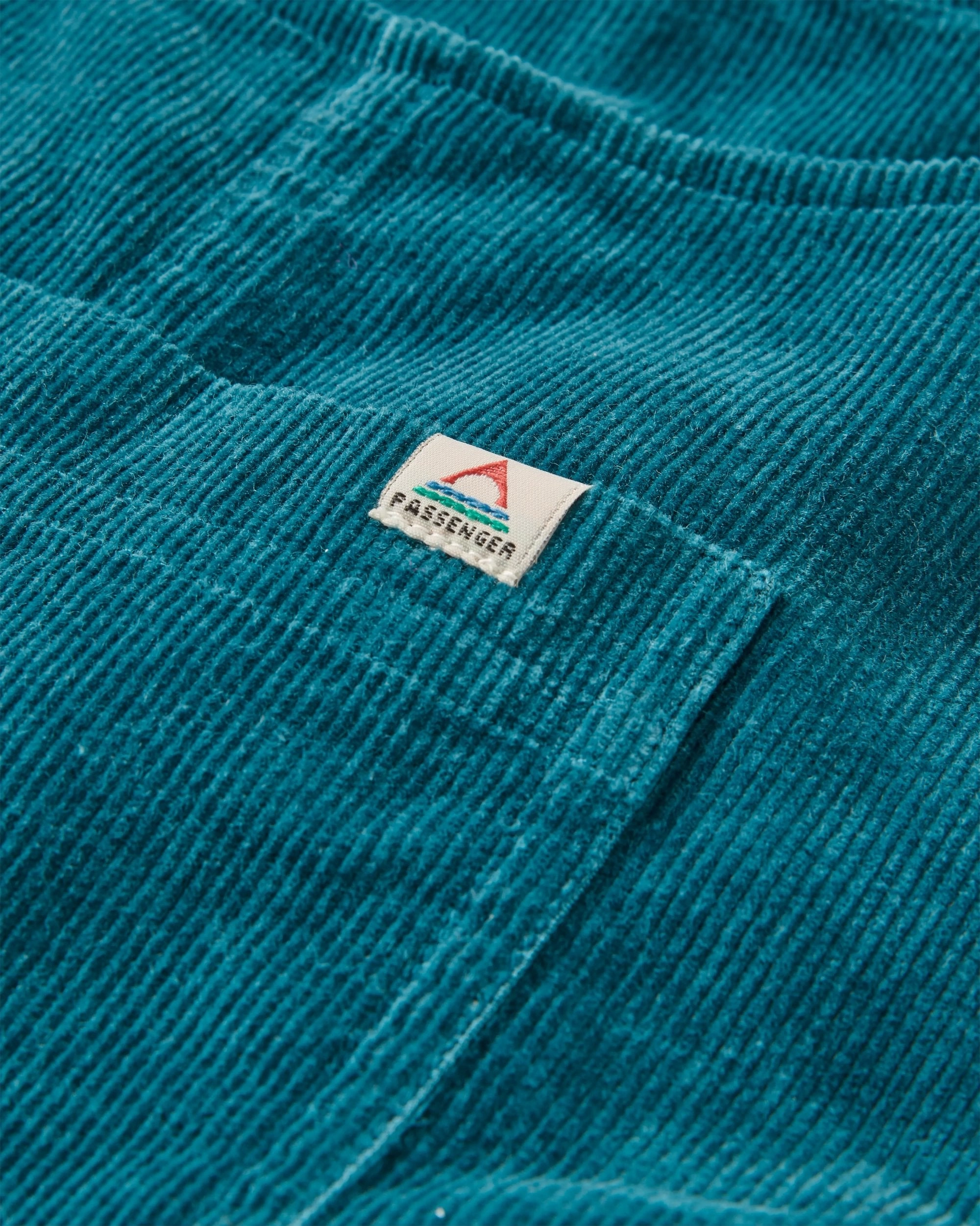 Meadows Organic Cotton Cord Dungarees - Tidal Blue Everyday Comfort Non Irritating Tags