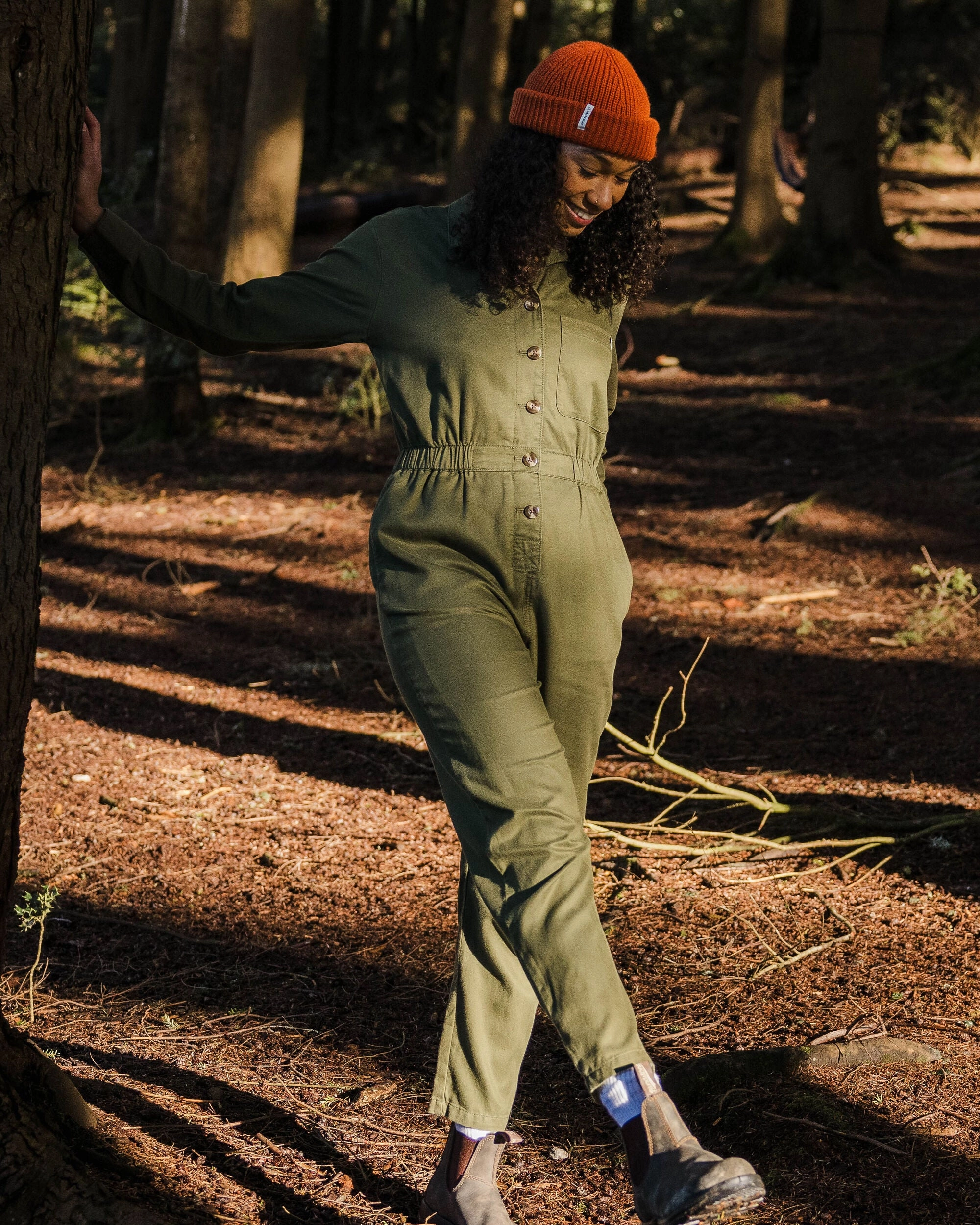 Resonate Boiler Suit - Khaki Four Way Stretch Hypoallergenic fabric