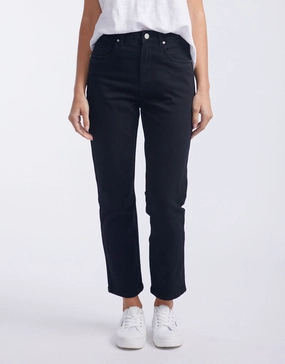 High Quality Eco Friendly Acid Wash Effect Noelle Straight Leg Jean - Black