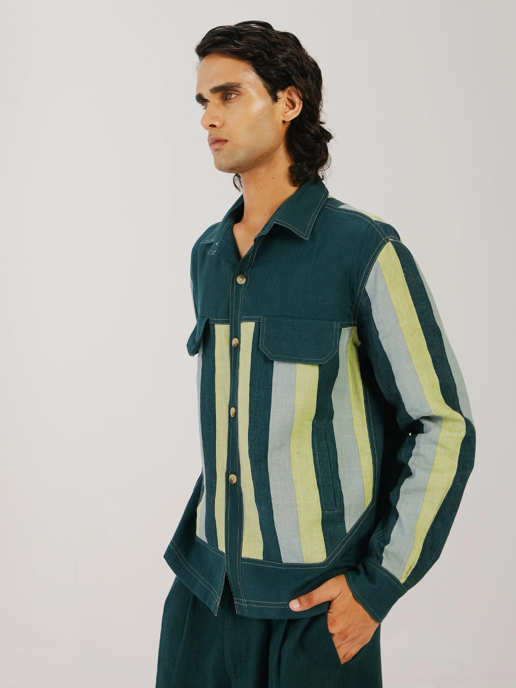 Retro Jacket Daily Commute Stitched Look