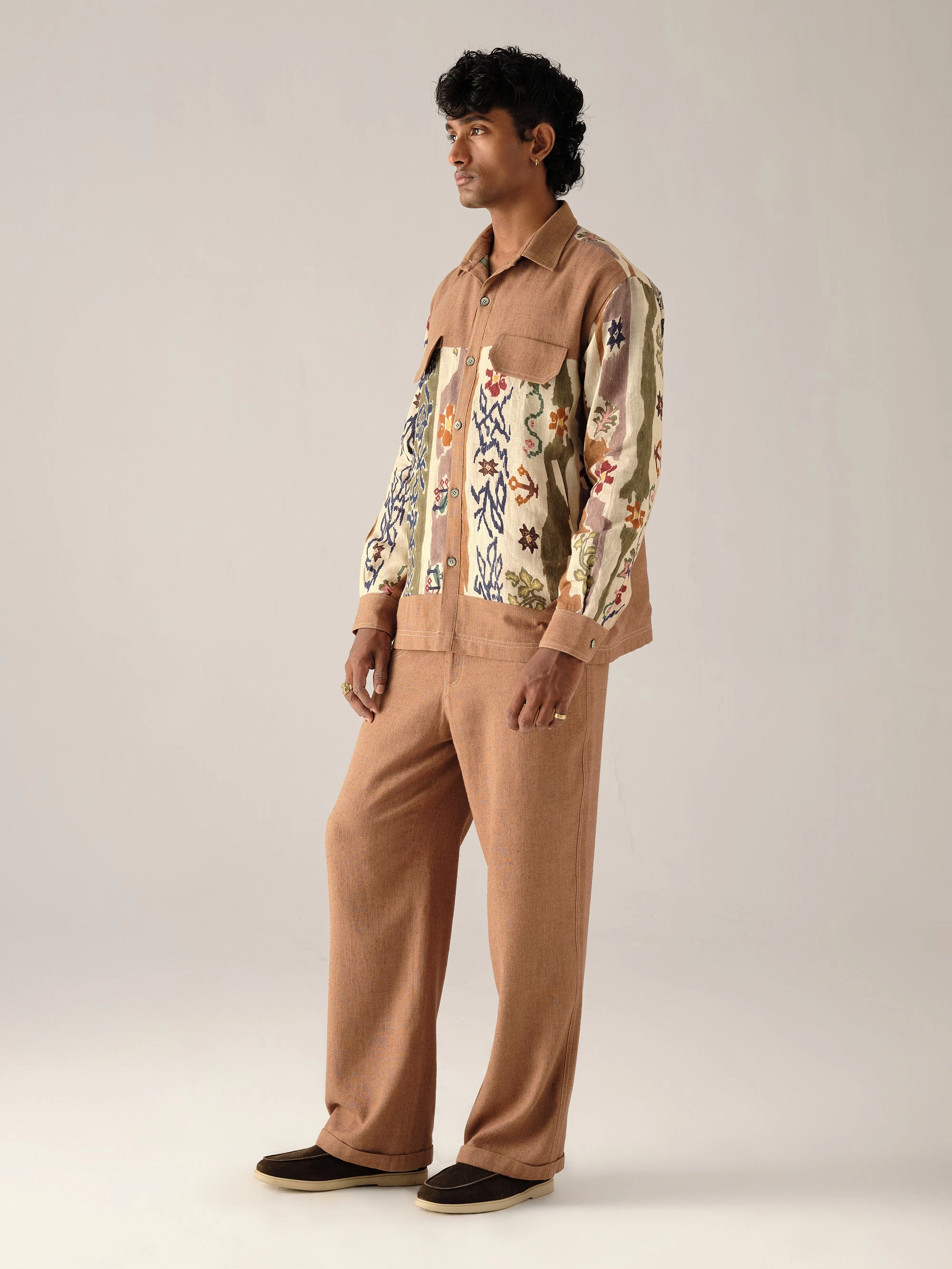 Stretch Comfort Design Retro Shacket