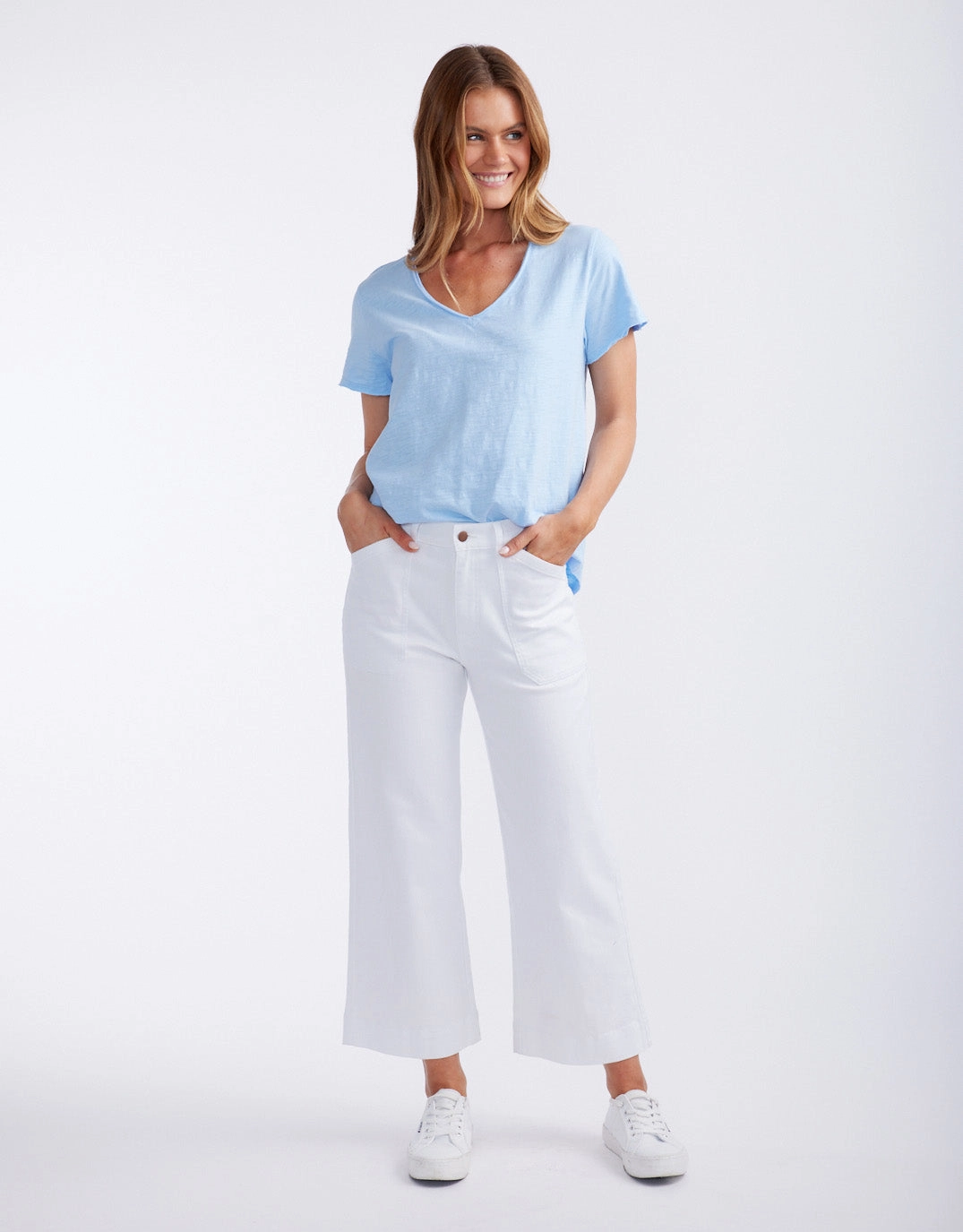 Summer Vee Tee - Ocean Blue Pastel color Relaxed and Comfy