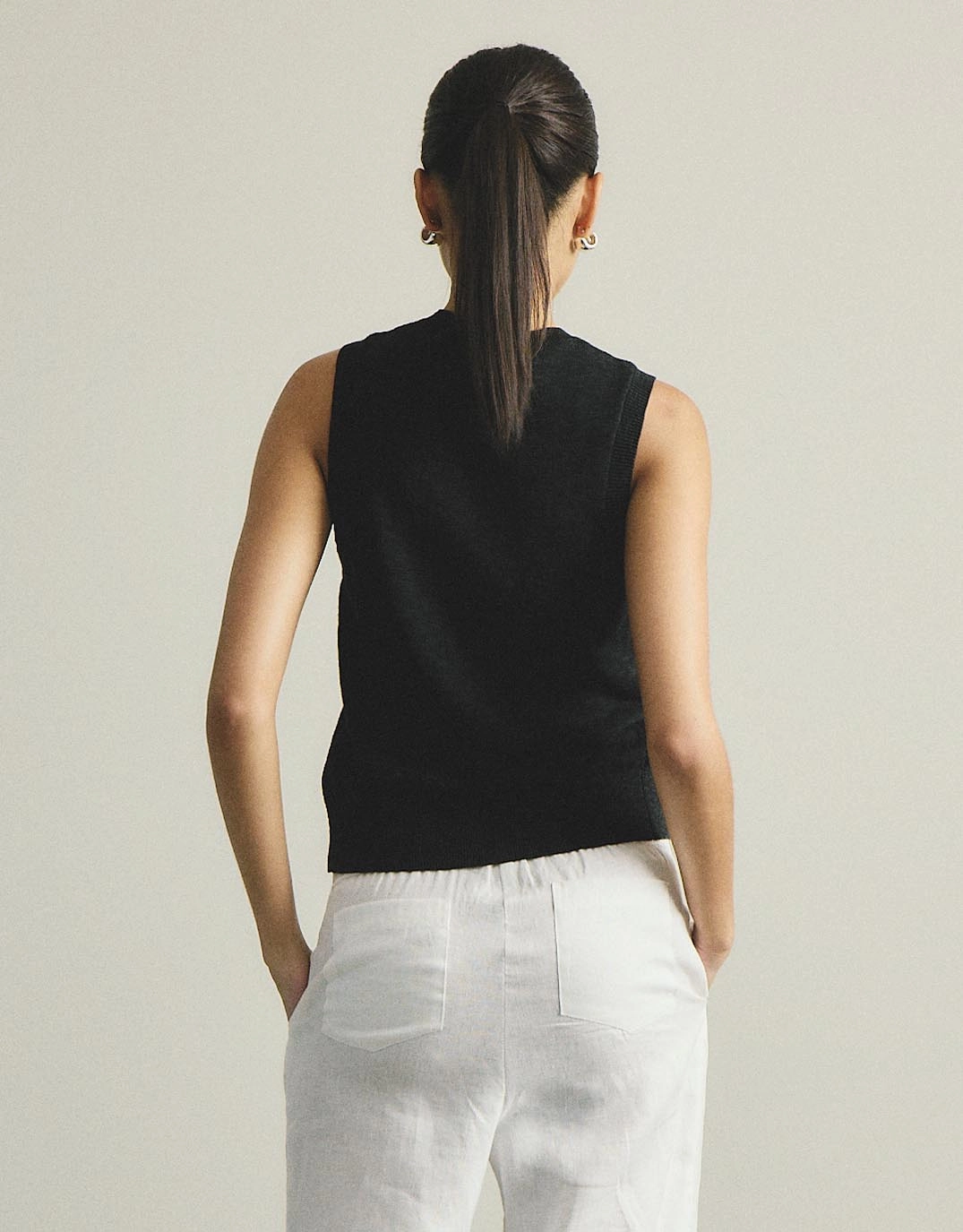 diameter rigidity Kyra Button Tank - Black