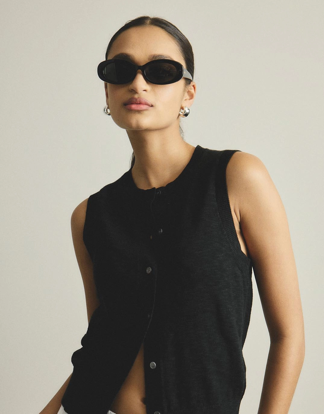 Kyra Button Tank - Black Abrasion Reinforced Panels