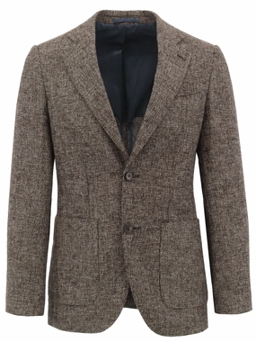 Genoa Buggy Brown Tweed Sports Jacket Taped Neckline