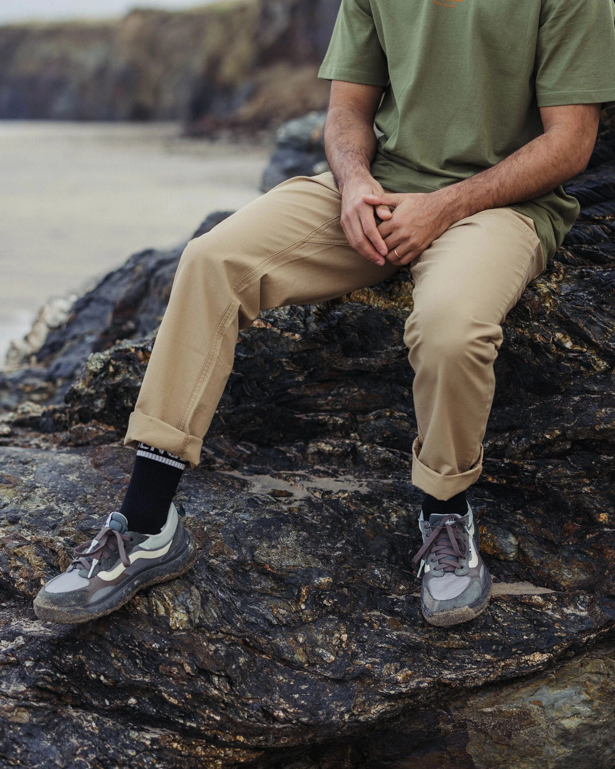 Rif-Raf Organic Cotton Ripstop Trouser - Biscuit Sporty Touch