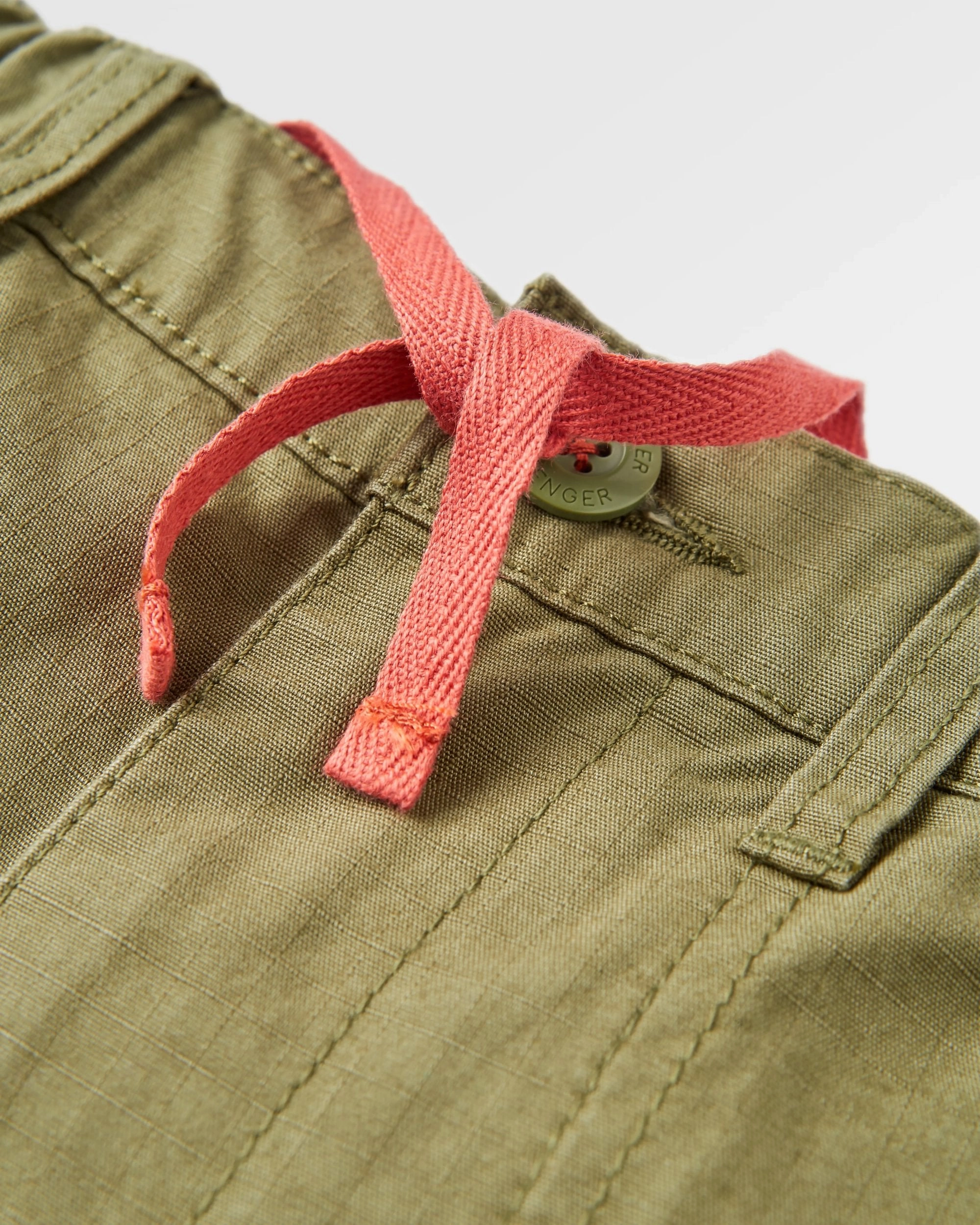 Non Irritating Tags Comfy Waist Rif-Raf Organic Cotton Ripstop Trouser - Khaki