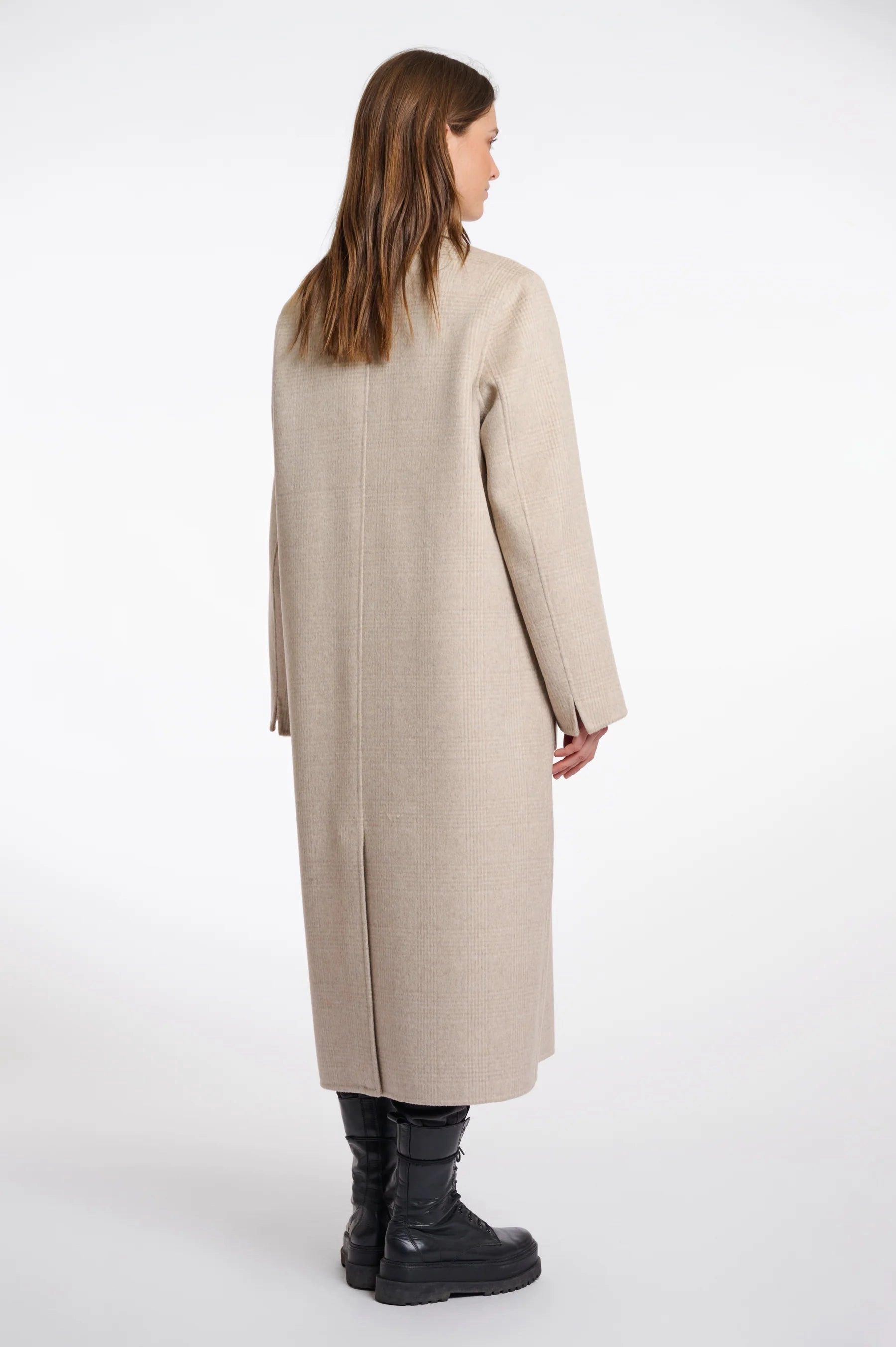 Rino & Pelle Adria Reversible Coat in Birch Check Street Look Multi Pocket Layout