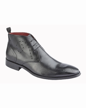 Anti Slip Roamers Mens 3 Eye Brogue Fashion Boots