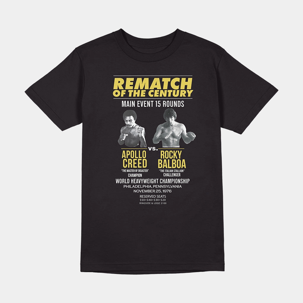 VentilatedBackPanel Reinforced Stress Points ROCKY REMATCH OF THE CENTURY POSTER SHIRT