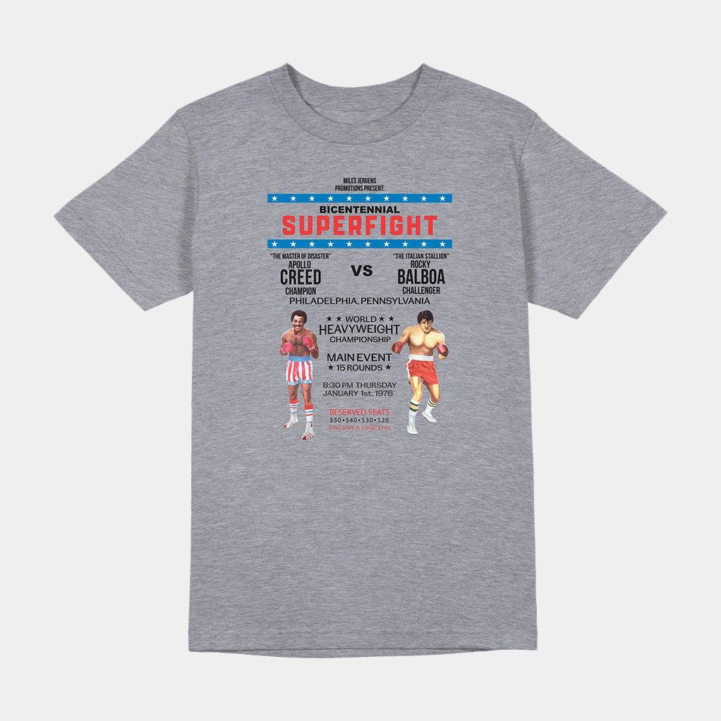 Stretchable Neckline LongWearingComfort ROCKY SUPER FIGHT POSTER SHIRT