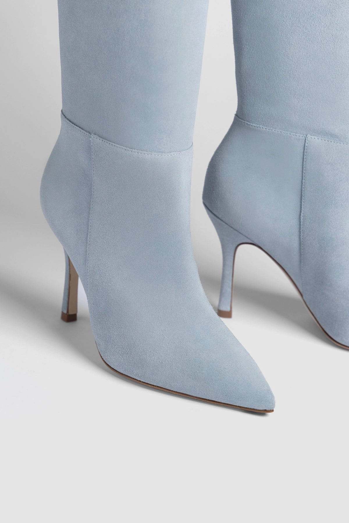 Kate Hi Boot In Light Blue Suede Breathable Windy Weather Adventure Ready
