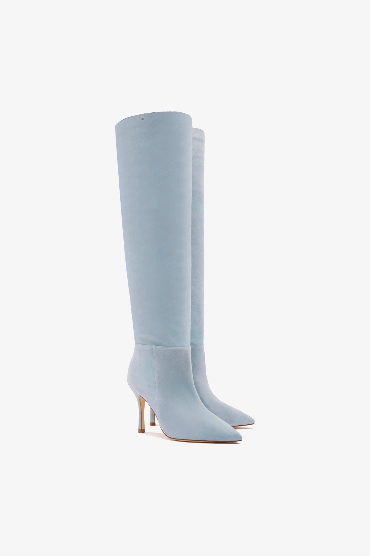 Kate Hi Boot In Light Blue Suede Lace Up Anti-Skid
