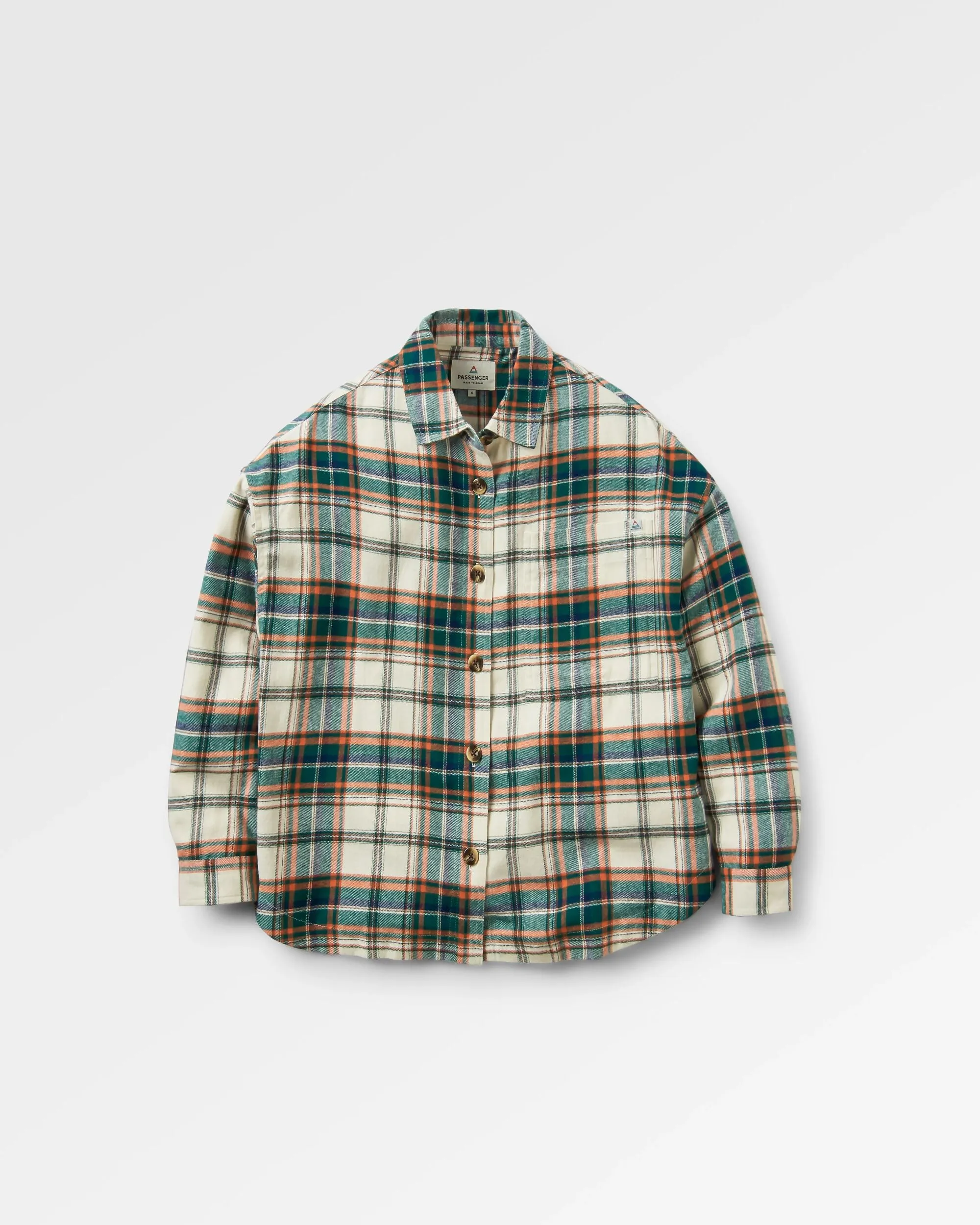 Polished Finish Structured Collar Rootsy Organic Cotton LS Shirt - Birch/Rain Forest Check