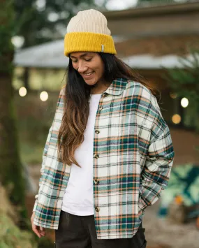 Classic Color Durable Buttons Rootsy Organic Cotton LS Shirt - Birch/Rain Forest Check