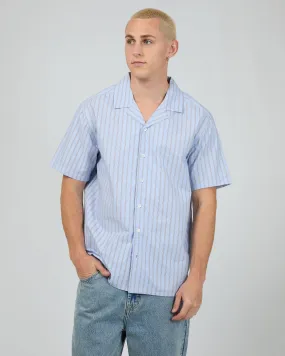 Backpacking Trip Winter Retreat Lenny Stripe Shirt Light Blue