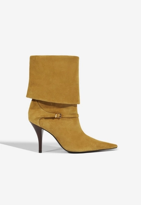 Rudy Buckle Suede Bootie Non Marking Sole Neutral design