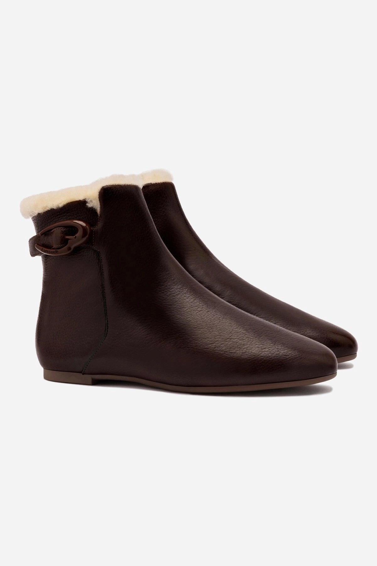 Functional Wear Mini Verona Boot In Brown Leather And Natural Shearling