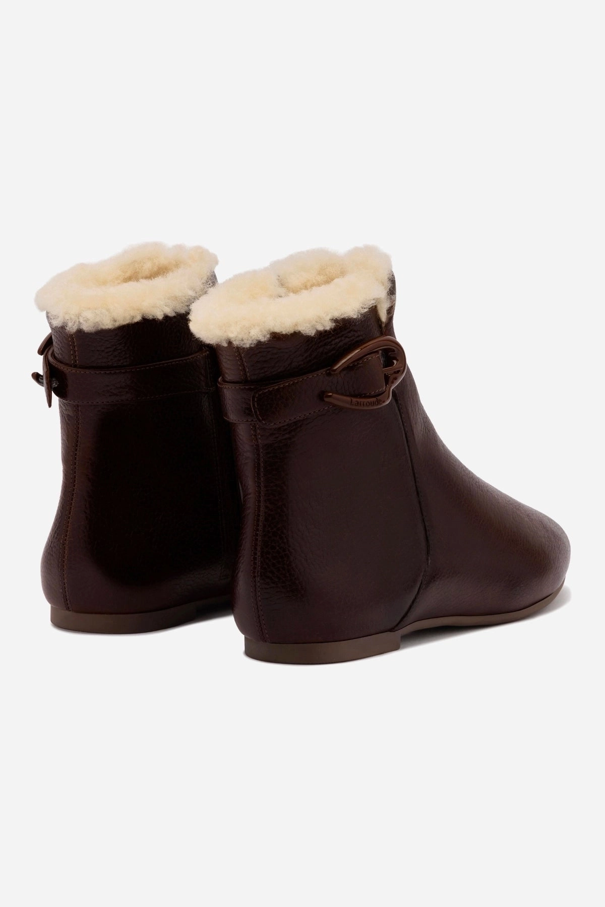 Mini Verona Boot In Brown Leather And Natural Shearling Cool Weather Breathable Snowy Path