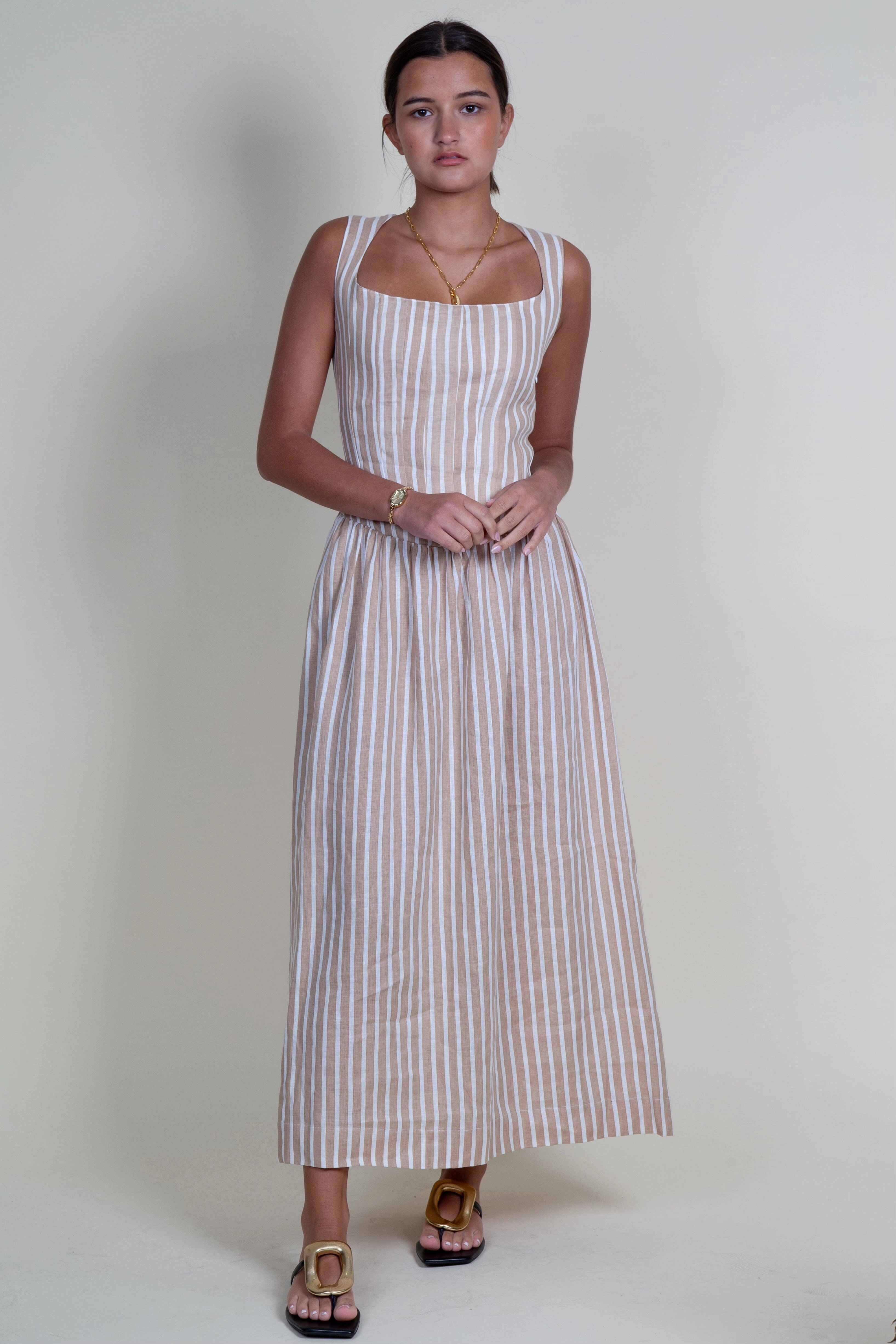 S/W/F | Fitted Bodice Midi - Oneway Stylish day dress Global Style