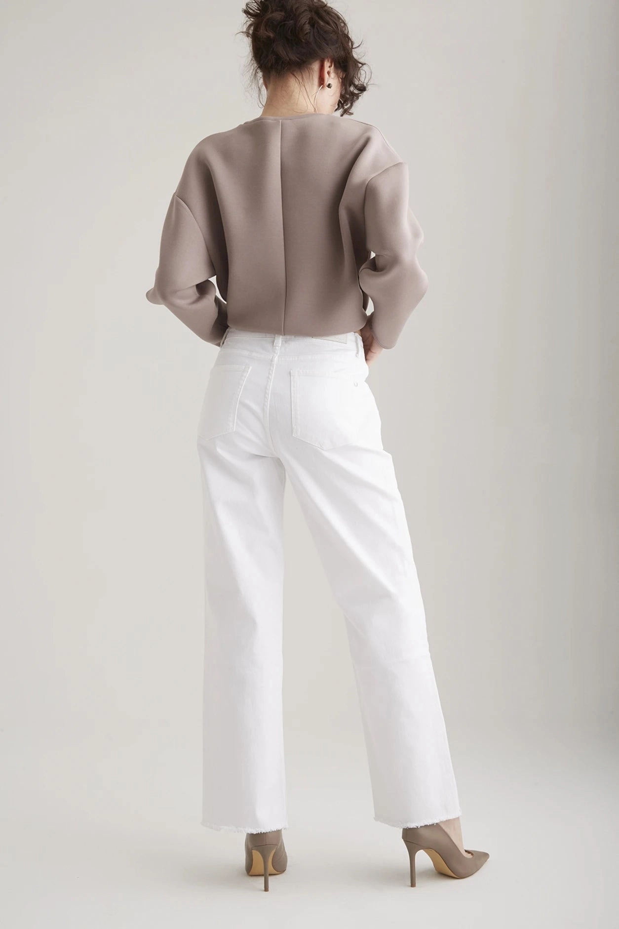 Sandra - Pant - White - L30 LightweightWeave