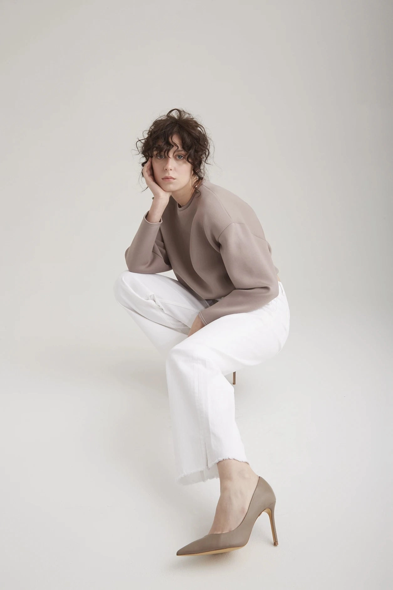 Durable Material ElasticCuffs Sandra - Pant - White - L30