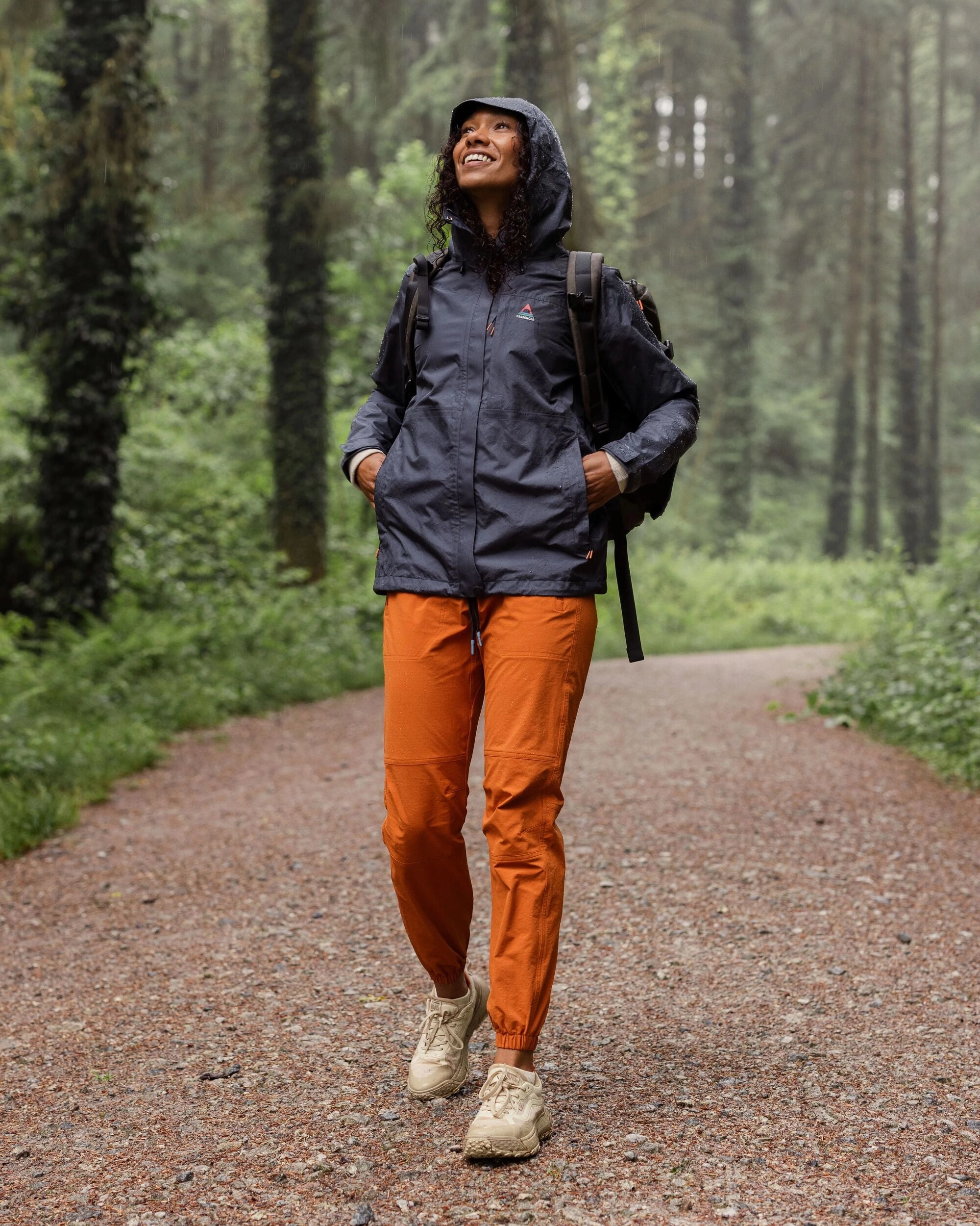 Sandstone Recycled Active Trail Jogger - Sunset Orange Zip Pocket DurableConstruction