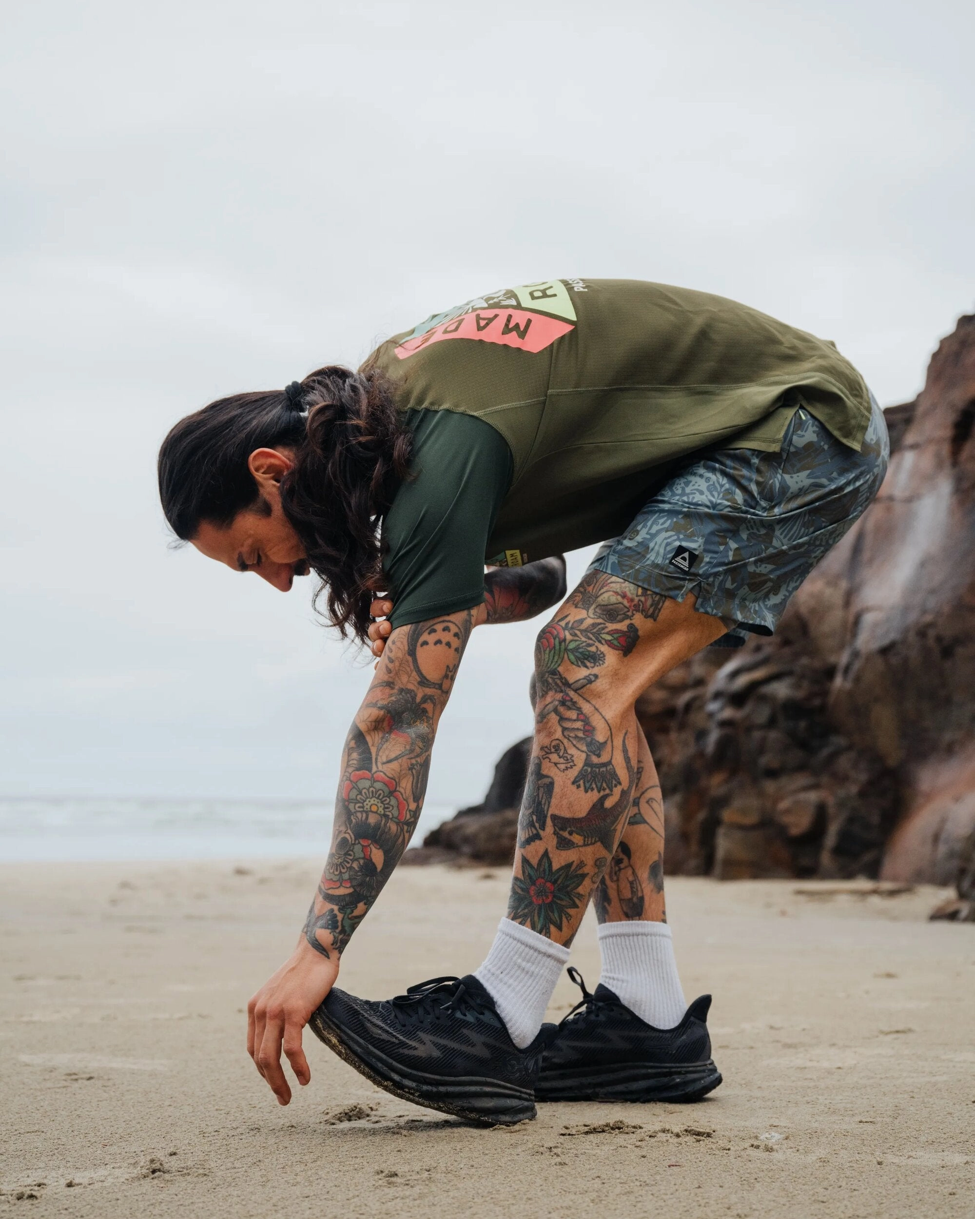 Sandune Recycled Trail Short - Abstract Seaweed Pistachio Fresh Look Ultra Soft Lining
