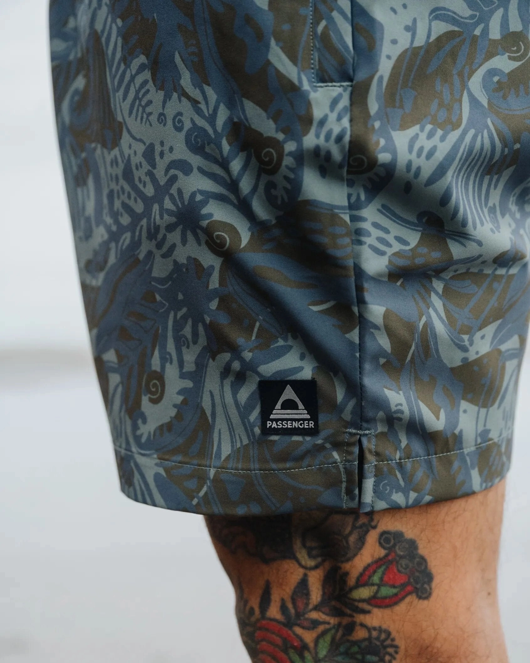 Sandune Recycled Trail Short - Abstract Seaweed Pistachio Fit Design