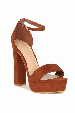 Says How High Platform - Brown Anti Fatigue Open Toe Pumps