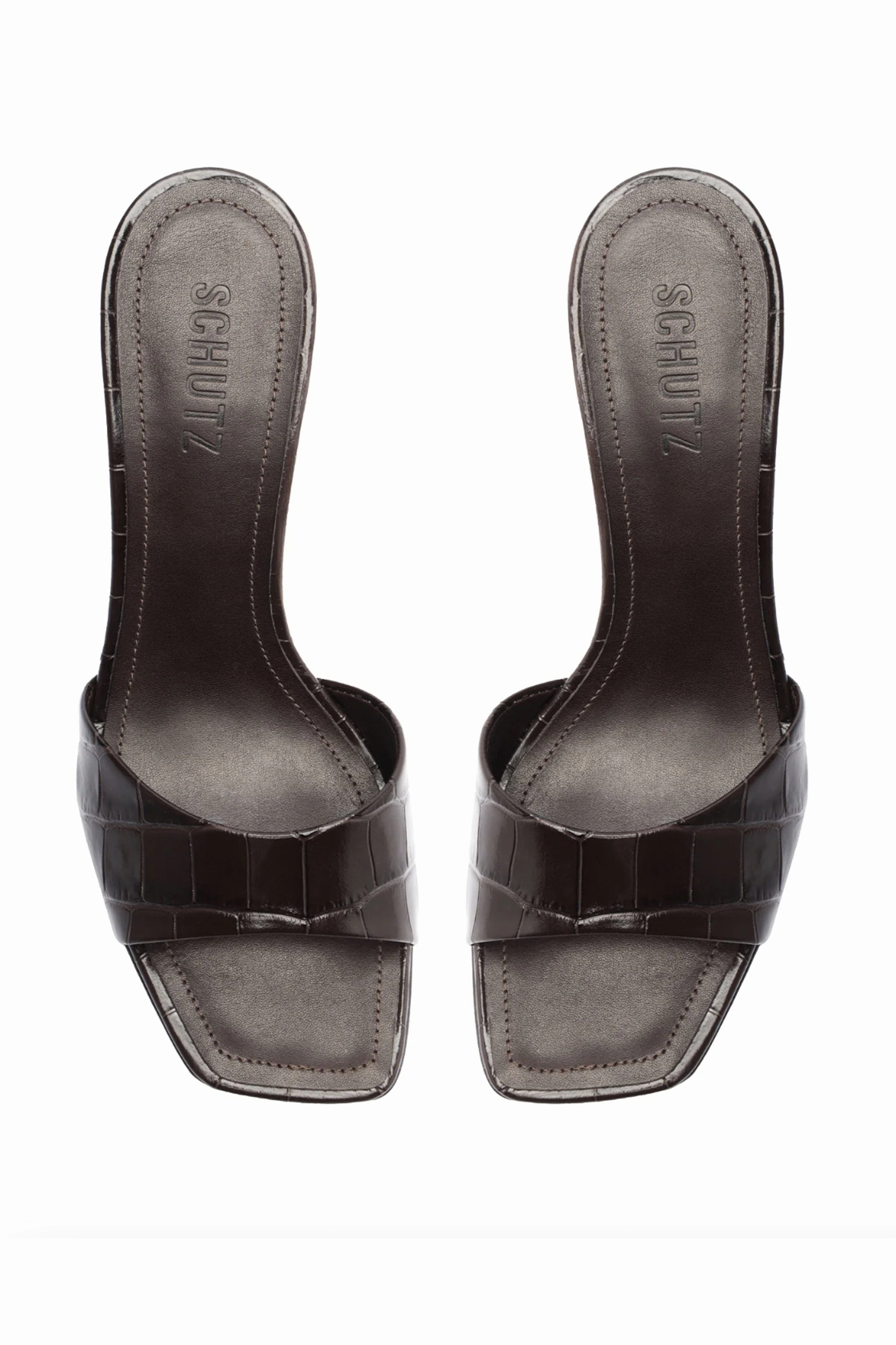 Fashion Trends SCHUTZ | Posseni Mules - Dark Brown Croc