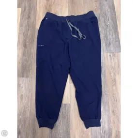 Elastic Cuff Lightweight Weave Scrub Pants By Figs In Navy, Size: 3x