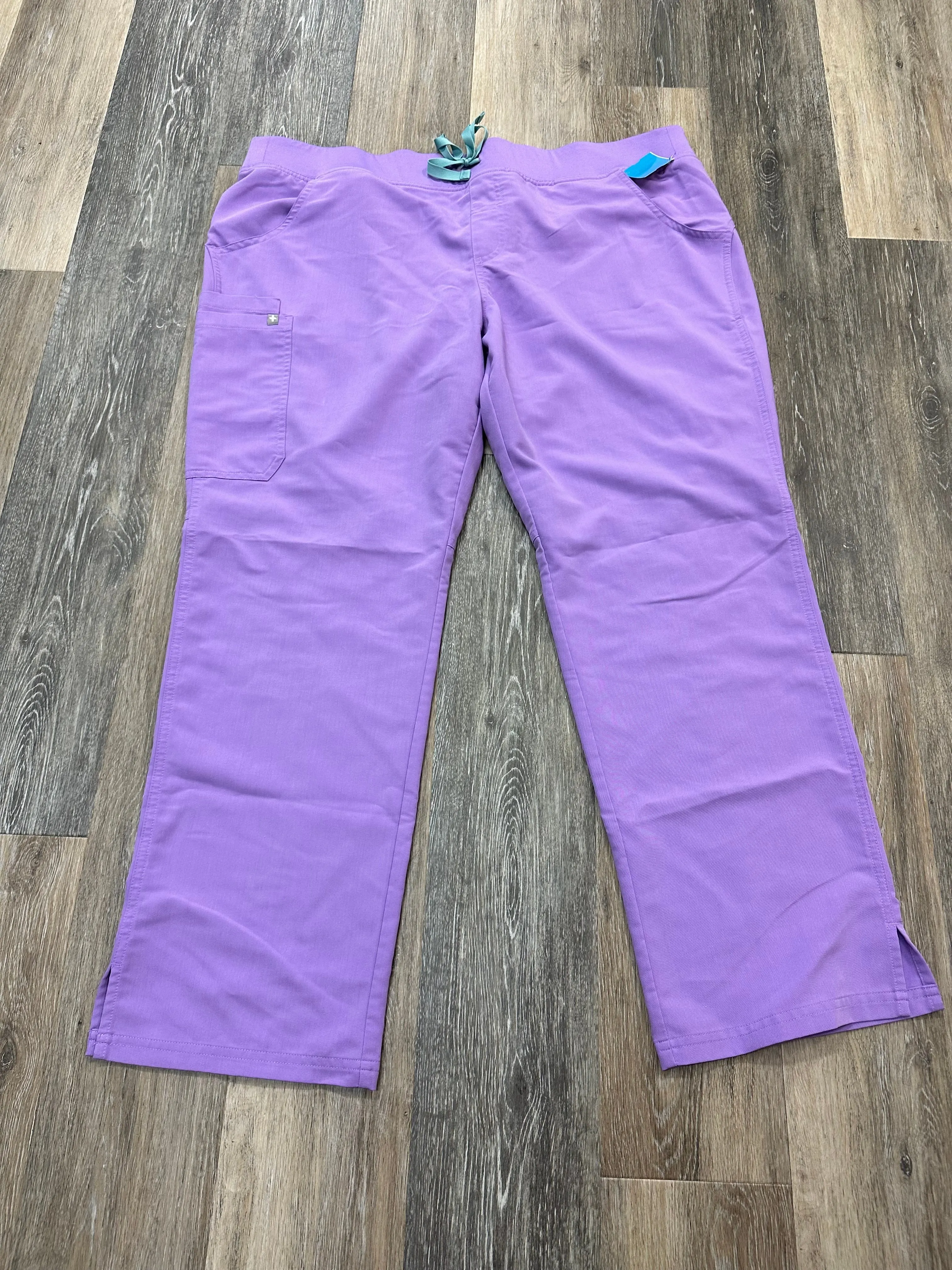 Scrub Pants By Figs In Purple, Size: 2x Abrasion Resistant Material