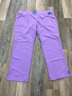 Scrub Pants By Figs In Purple, Size: 2x Abrasion Resistant Material
