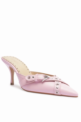 Comfortable Shoes Chunky Heeled Boots SCHUTZ | Vinnie Mules - Candy Blush
