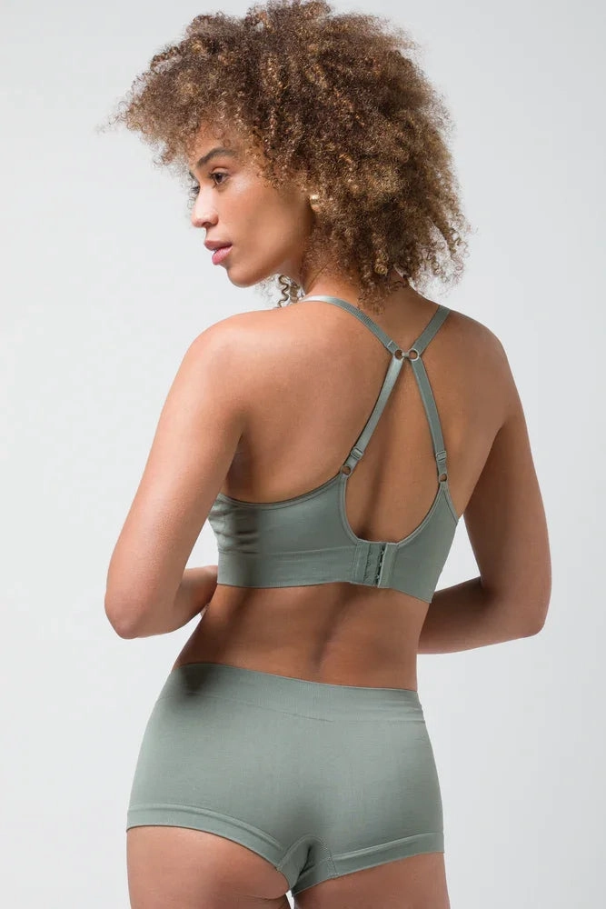 Elastic Seam-free Bralette Green