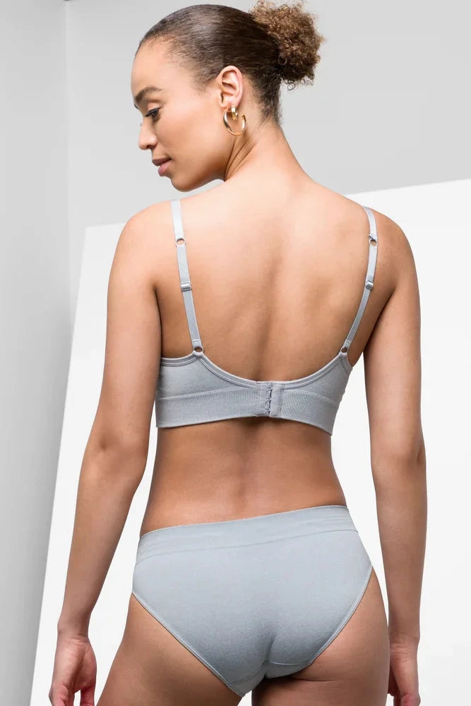 Cotton fitness wear Breathable Material Seam-free Bralette Grey