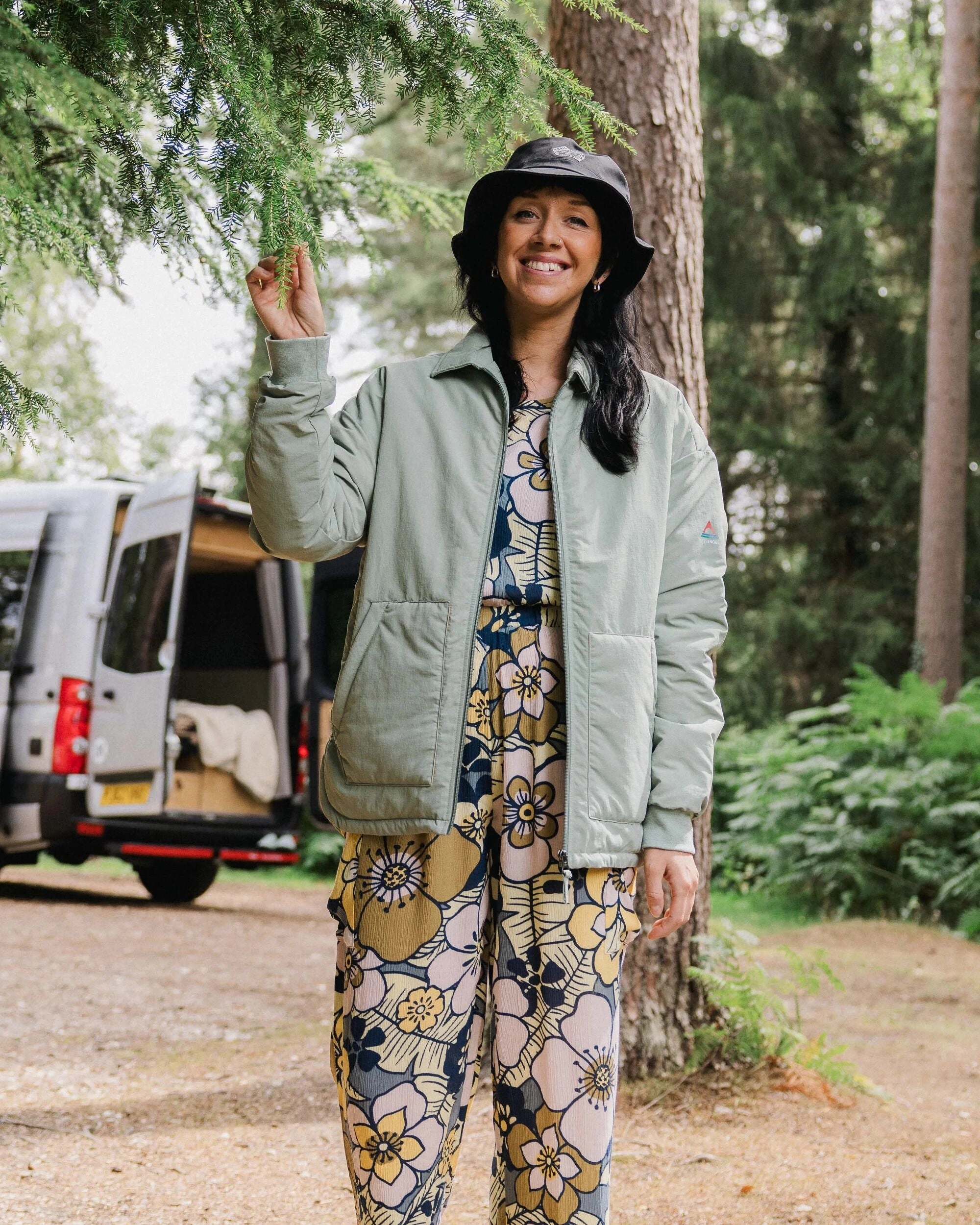 Tasi Recycled Insulated Jacket - Pistachio stain resistant coating