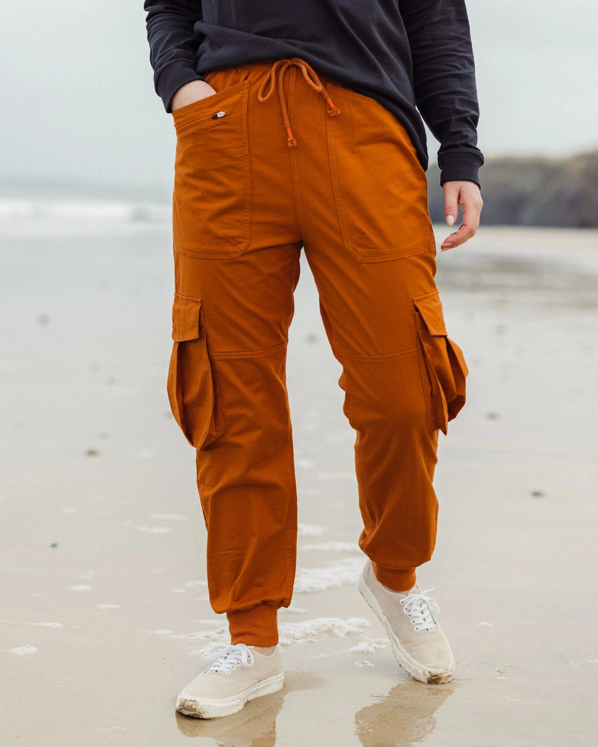 Hydrilla Organic Cotton Trouser - Sunset Orange Air Flow Office Appropriate