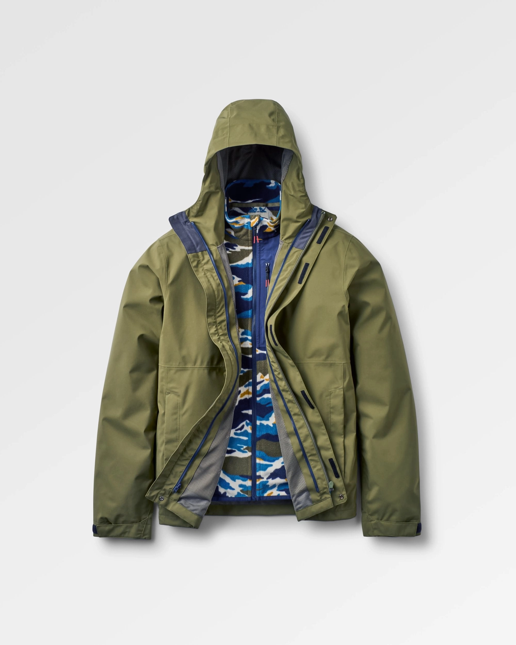 Graniteridge Recycled Waterproof 3 in 1 Jacket - Khaki ZipperClosure Classic Fit Cut