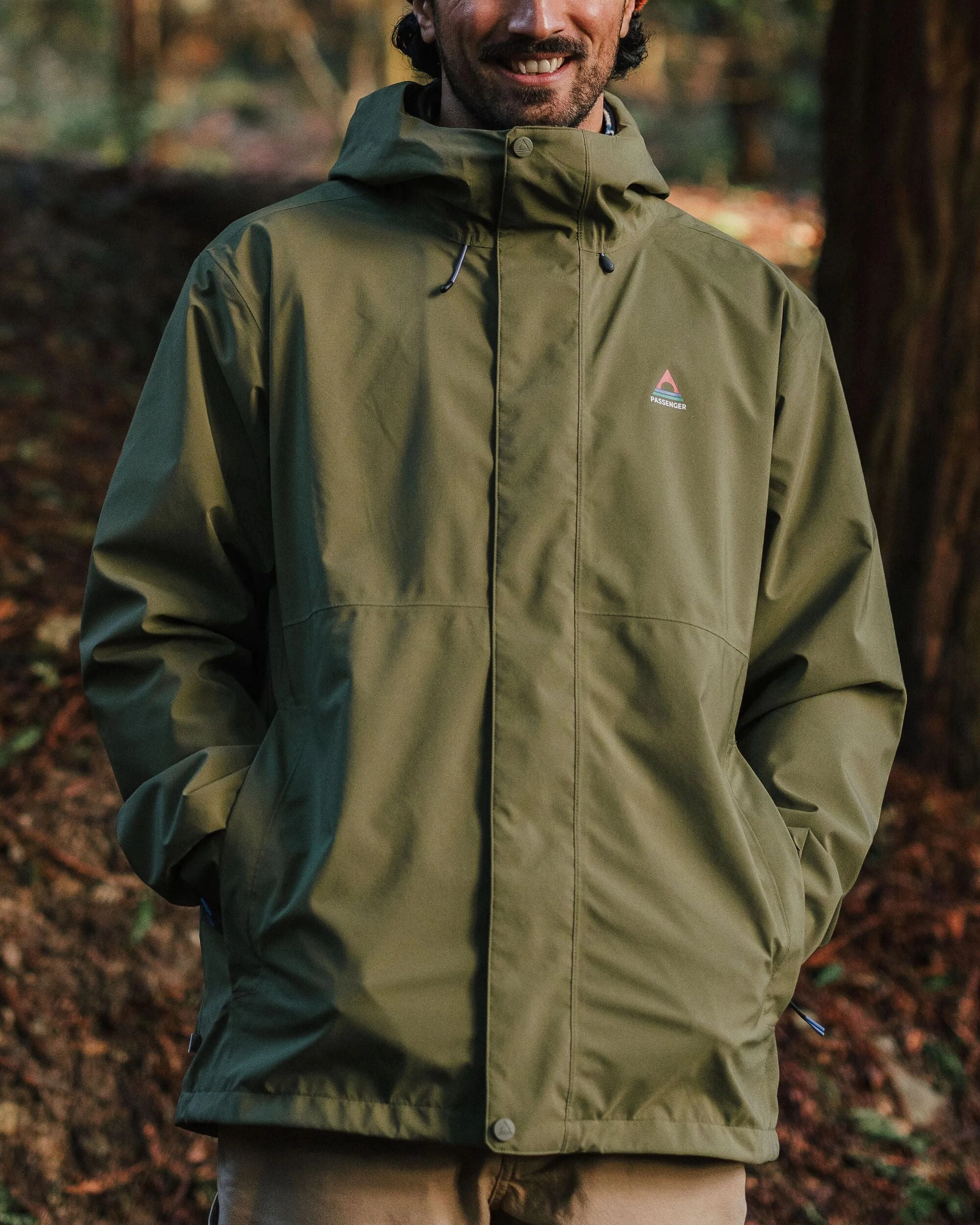 Contoured Silhouette Graniteridge Recycled Waterproof 3 in 1 Jacket - Khaki