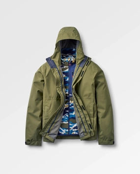 Graniteridge Recycled Waterproof 3 in 1 Jacket - Khaki ZipperClosure Classic Fit Cut