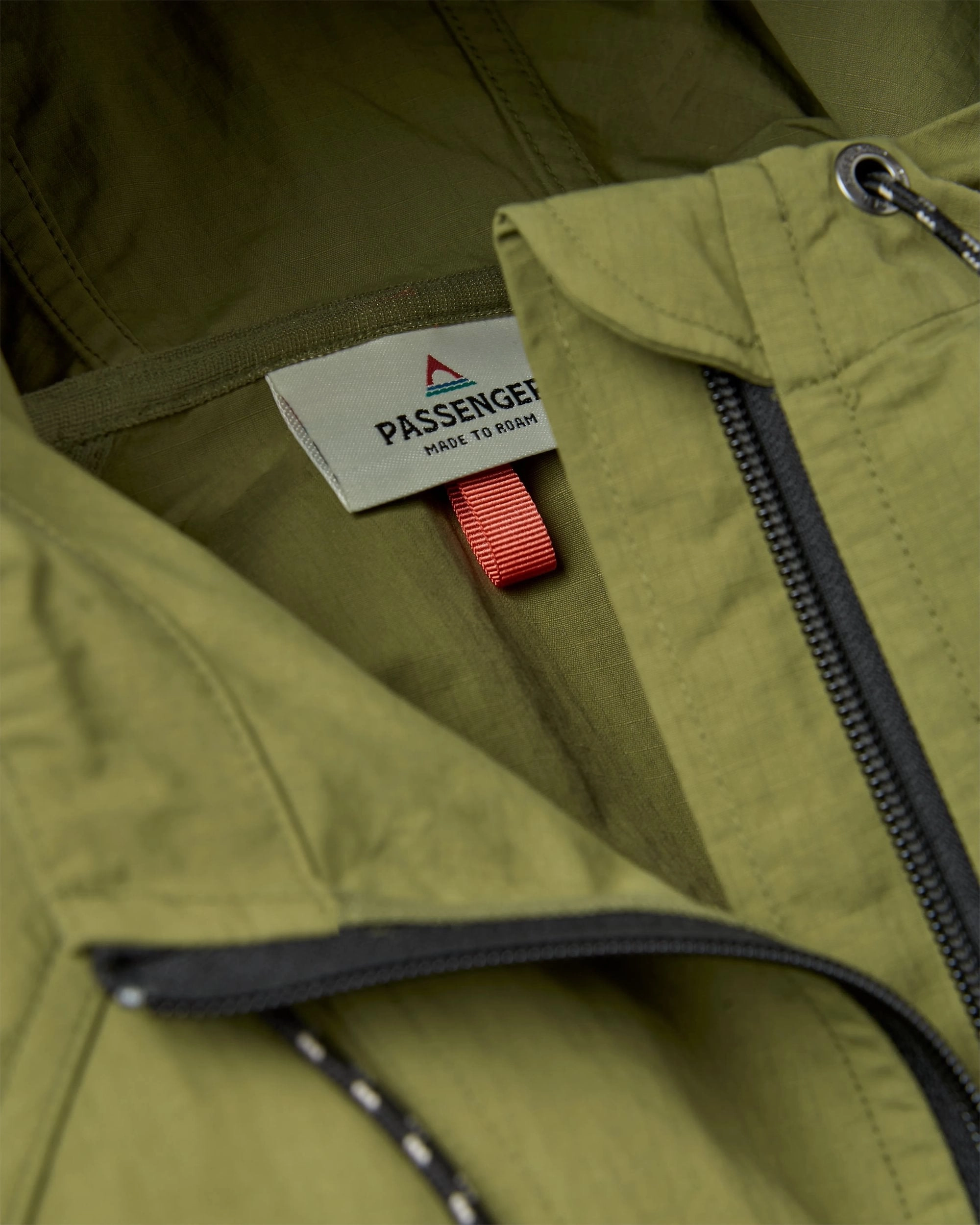 Seek Out Water Resistant Anorak - Khaki Touchscreen Compatible Cuffs High Collar Structure