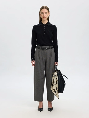 SELECTED Barrel Alma Pant in Black Performance Support Anti Odor Technology