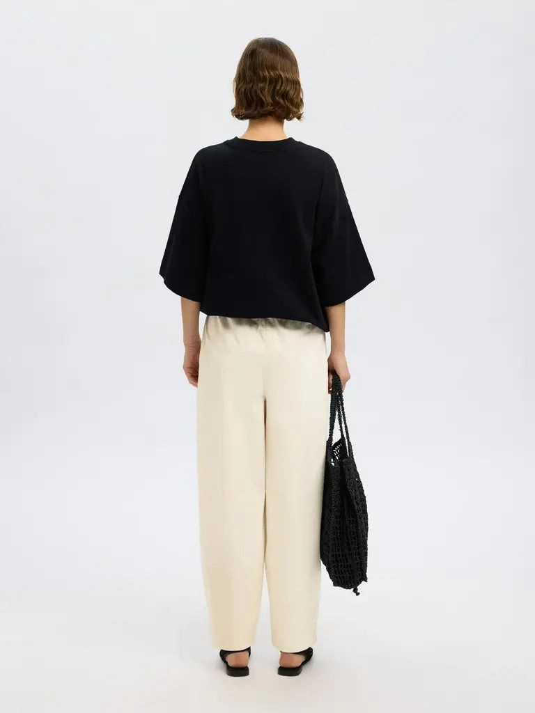 No Iron Durable Seams SELECTED Juma Loose Barrel Pant in Birch