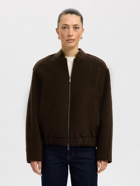 SELECTED Reign Bomber Jacket in Delicioso Teflon Finish Organic Cotton Blend