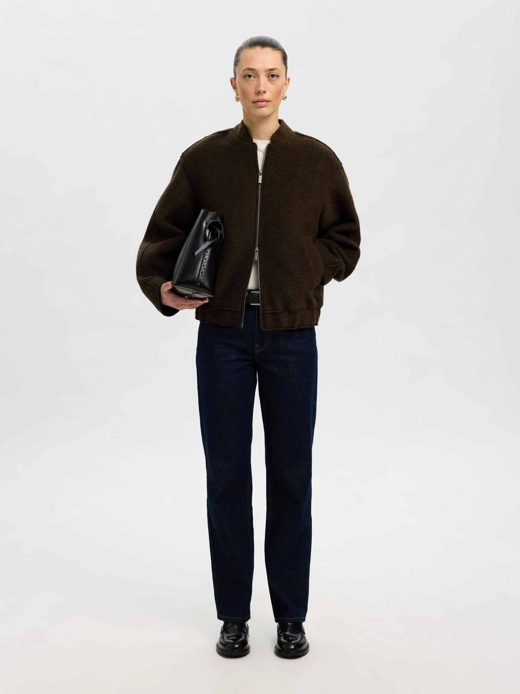 Long Length SELECTED Reign Bomber Jacket in Delicioso
