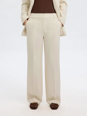SELECTED Rita Wide Pant in Birch Comfy Shape Comfy Fit