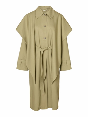 NonRestrictiveCut SELECTED Sandra Scarf coat in Slate Green